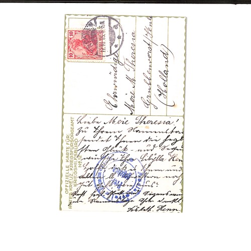 Retrato del Emperador Francisco José I junto al joven Archiduque Otto, destinado a obras de beneficencia bélica.