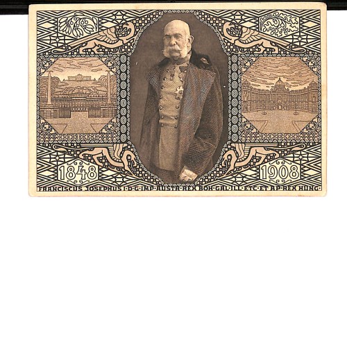 Entero postal conmemorativo austrohúngaro (Jubiläums-Korrespondenz-Karte) sin anverso visible.
