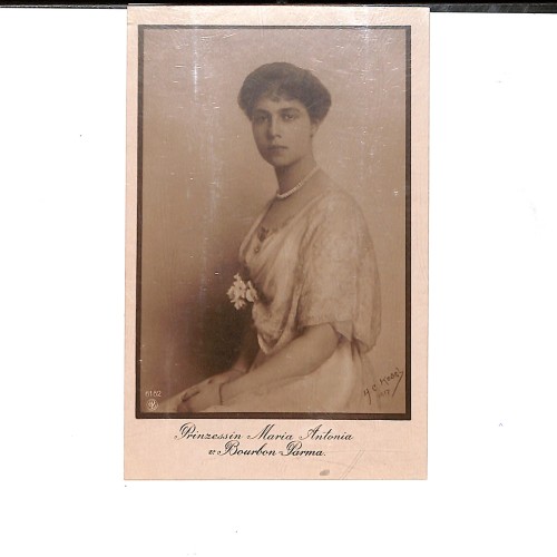 Retrato de estudio de la Princesa María Antonia de Borbón-Parma, madre de la Emperatriz Zita de Austria.