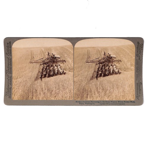Vista estereo_ "Modern American Harvesting in the Great Western Wheat Fields").