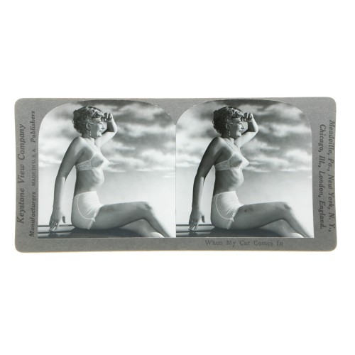 Vistas estereoscopica Keystone View Company - When my car comes in