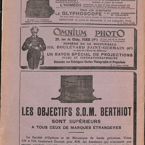 Bulletin de la Société Française de Photographie et de Cinematographe- 1925