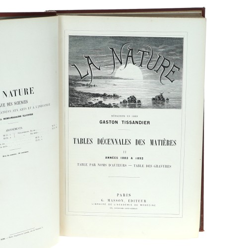 Tomo Indice - La Nature - Tables 1883-1892