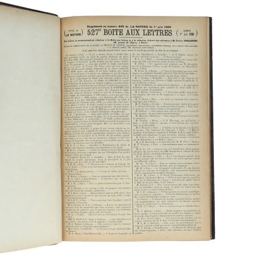 Tomo Sumplemento - La Nature - Tables 1889-1891