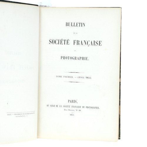 Tomo 1 - Bulletin de la Société Française de Photographie - 1855