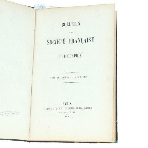 Tomo 4 - Bulletin de la Société Française de Photographie - 1858