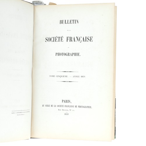 Tomo 5 - Bulletin de la Société Française de Photographie - 1859