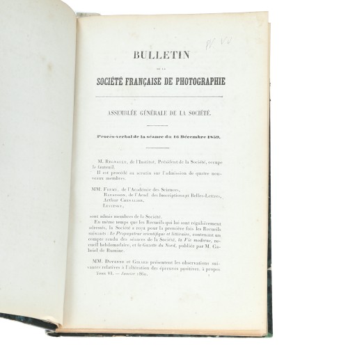 Tomo 6 - Bulletin de la Société Française de Photographie - 1860