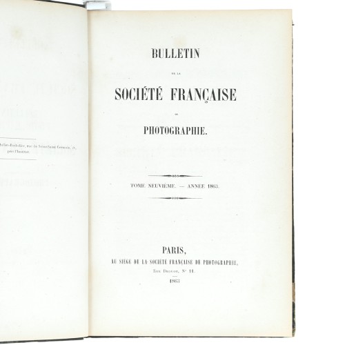 Tomo 9 - Bulletin de la Société Française de Photographie - 1863