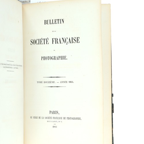 Tomo 12 - Bulletin de la Société Française de Photographie - 1866