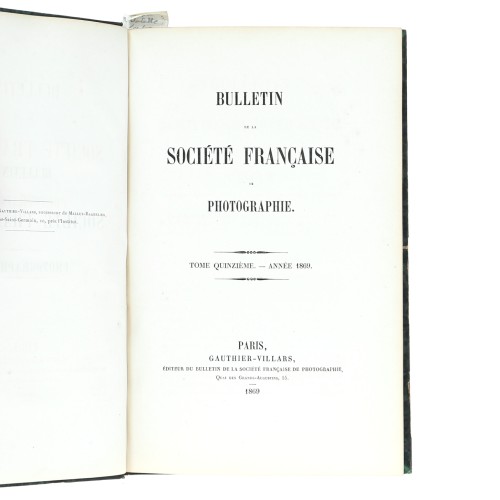 Tomo 15 - Bulletin de la Société Française de Photographie - 1869