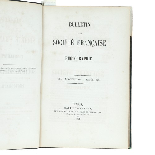 Tomo 17 - Bulletin de la Société Française de Photographie - 1871