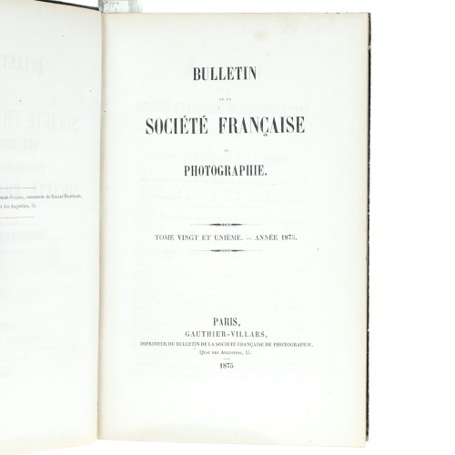 Tomo 21 - Bulletin de la Société Française de Photographie - 1875