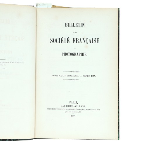 Tomo 23 - Bulletin de la Société Française de Photographie - 1877