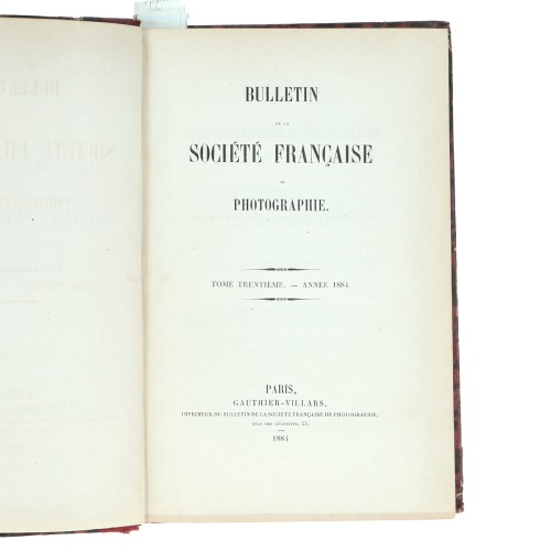 Tomo 30 - Bulletin de la Société Française de Photographie - 1884