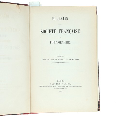 Tomo 1 - Bulletin de la Société Française de Photographie - 1885