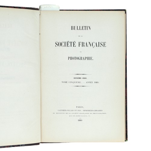 Tomo - Bulletin de la Société Française de Photographie - 1889