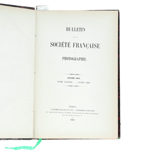 Tomo - Bulletin de la Société Française de Photographie - 1890