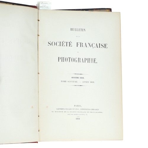 Tomo 7 - Bulletin de la Société Française de Photographie - 1891