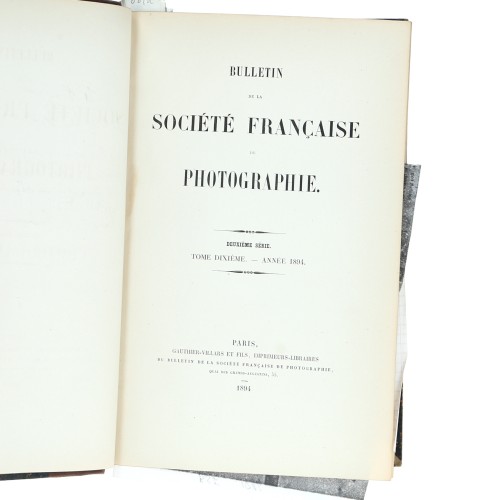 Tomo - Bulletin de la Société Française de Photographie - 1894
