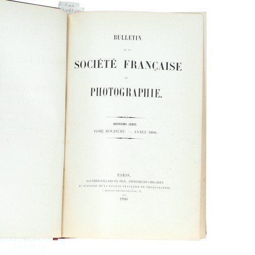 Tomo 12 - Bulletin de la Société Française de Photographie - 1896