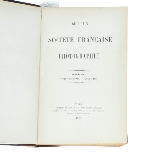 Tomo - Bulletin de la Société Française de Photographie - 1897
