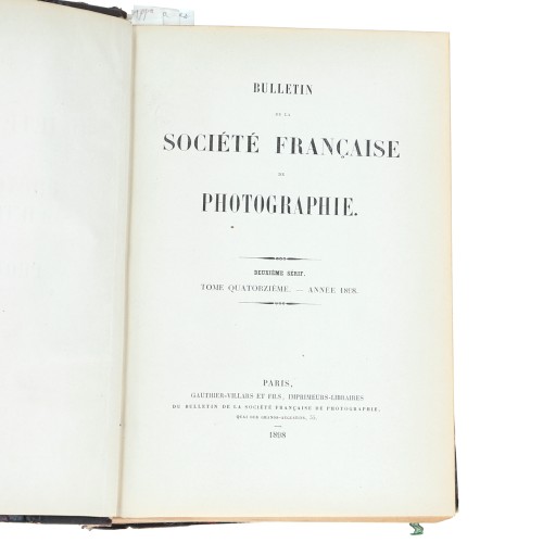 Tomo - Bulletin de la Société Française de Photographie - 1898