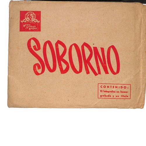 Sobre de distribución y fotocromos de estreno para la película de cine negro "Soborno" (The Bribe)