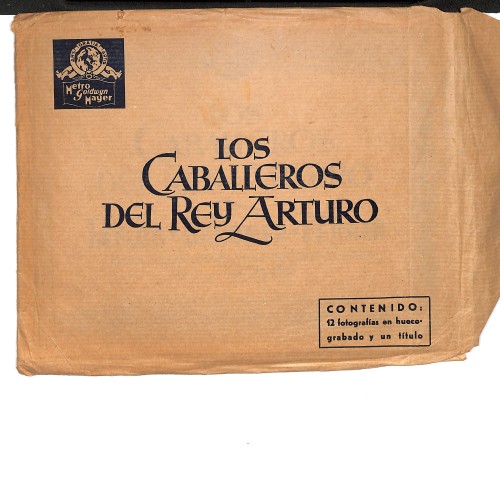 Sobre de distribución y fotocromos de estreno para el clásico medieval "Los Caballeros del Rey Arturo"