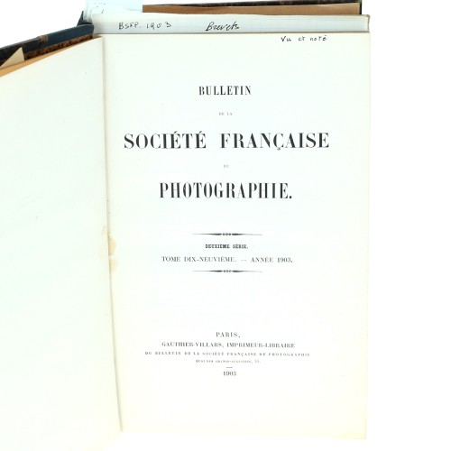 Tomo - Bulletin de la Société Française de Photographie - 1903