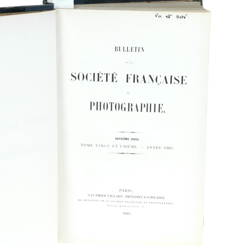 Tomo - Bulletin de la Société Française de Photographie - 1905