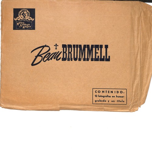Sobre de distribución y fotocromos de estreno para la película de época "Beau Brummell"