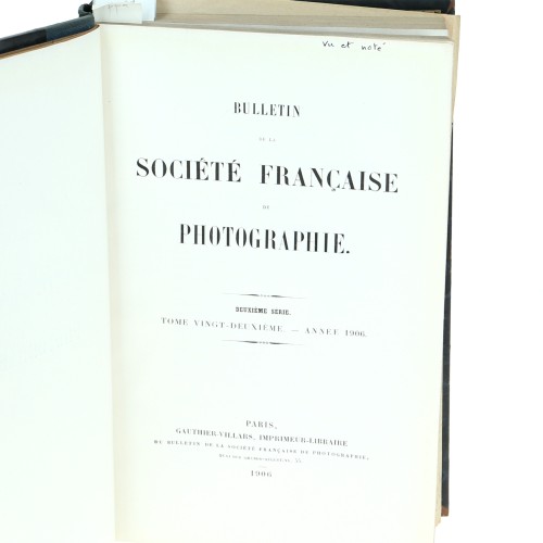 Tomo - Bulletin de la Société Française de Photographie - 1906