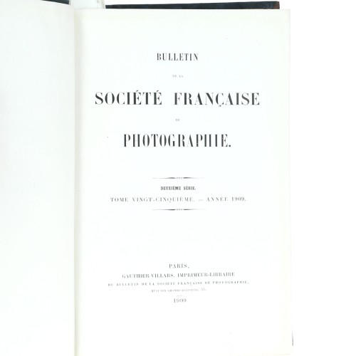 Tomo - Bulletin de la Société Française de Photographie - 1909