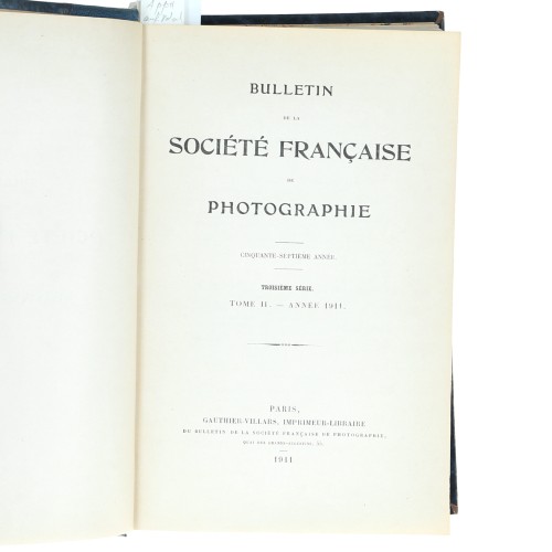 Tomo - Bulletin de la Société Française de Photographie - 1911