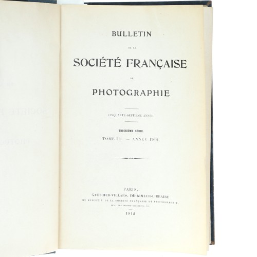 Tomo - Bulletin de la Société Française de Photographie - 1912