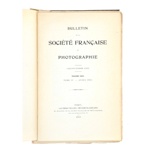 Tomo - Bulletin de la Société Française de Photographie et de Cinematographe- 1913
