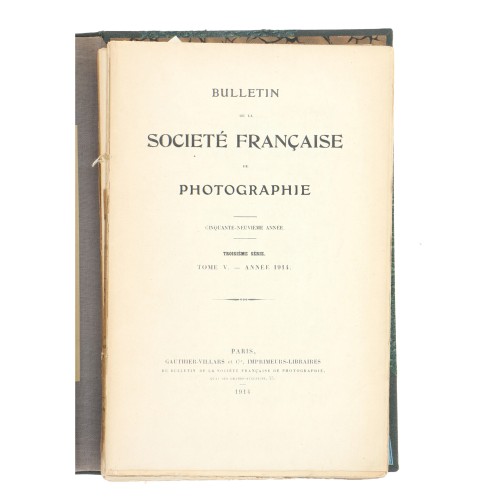 Tomo - Bulletin de la Société Française de Photographie et de Cinematographe- 1914-1917