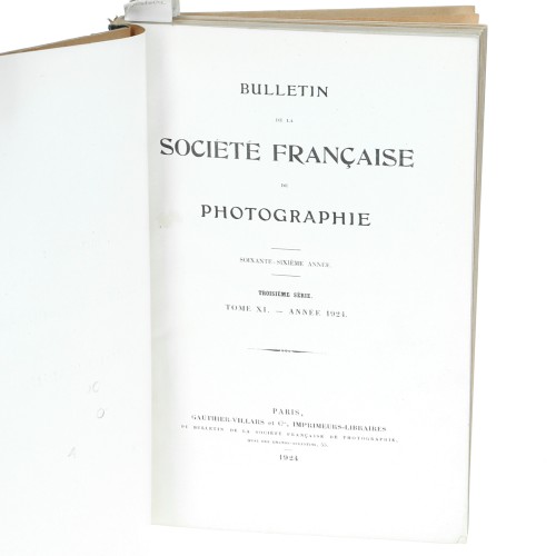 Tomo XI - Bulletin de la Société Française de Photographie et de Cinematographe- 1924