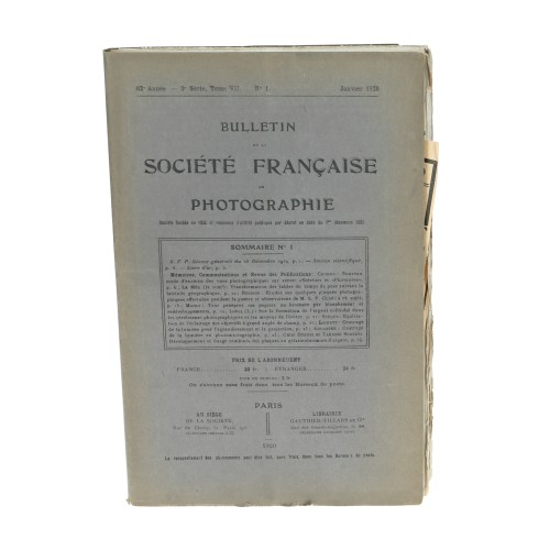 Tomo - Bulletin de la Société Française de Photographie et de Cinematographe- 1921