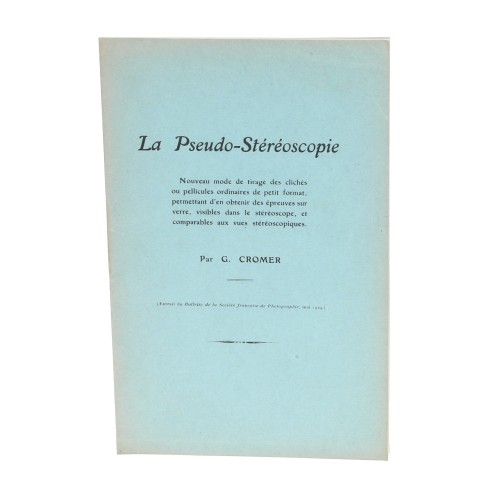 Revista La Pseudo-Stéréoscopie - Bulletin de la Société Française de Photographie