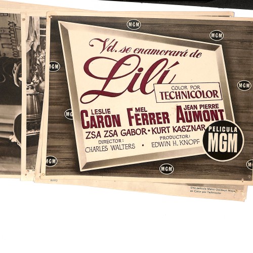 Sobre de distribución y fotocromo de título para el estreno de la película "Lilí" (1953)