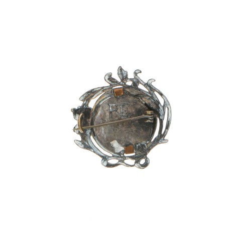 Broche-medallón fotográfico de estilo Art Nouveau