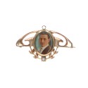 Broche-colgante con diseño de galería calada