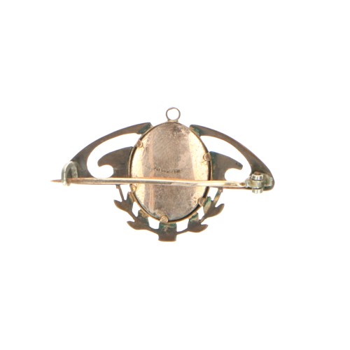 Broche-colgante con diseño de galería calada