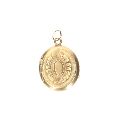 Guardapelo (locket) ovalado con apertura de bisagra