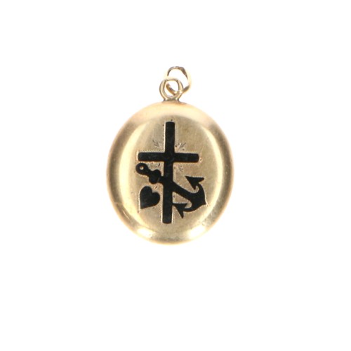 Guardapelo (locket) ovalado con apertura de bisagra