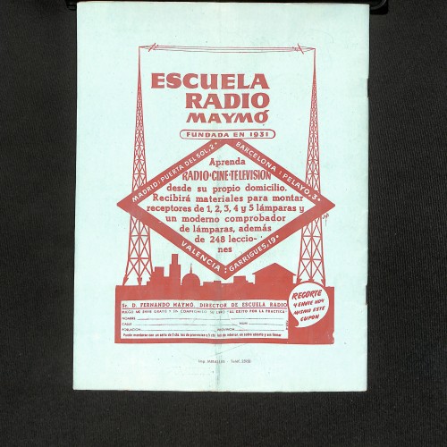 A.M.O.C.C. (Revista de la Asociación Mutual de Operadores de Cine de Cataluña) "Radio, Cine y Televisión