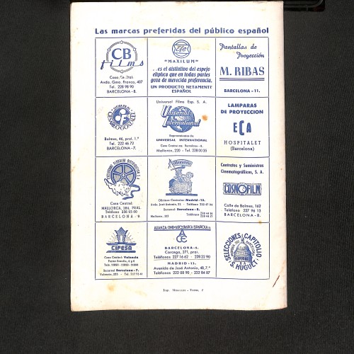 A.M.O.C.C. (Revista de la Asociación Mutual de Operadores de Cine de Cataluña) Las marcas preferidas del público español