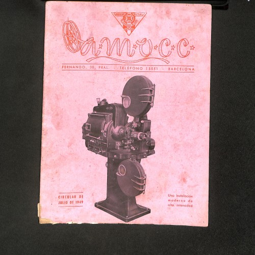 Revista Amocc (Órgano de la Asociación Mutual de Operadores de Cine de Cataluña)